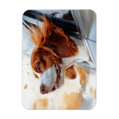 Magnet Flexible Joyful Dog in the Wind Art Print (Vertical)