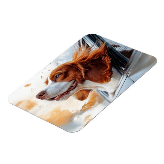Magnet Flexible Joyful Dog in the Wind Art Print (Côté Gauche)
