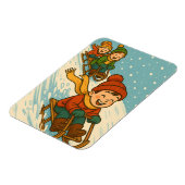 Magnet Flexible Joyful Sled Ride – Cute Kids Sleigh Riding Winter (Côté Gauche)