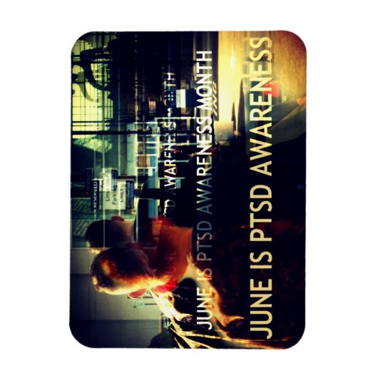 Magnet Flexible Juin Mois de sensibilisation au SSPT Aimant plat (Vertical)