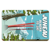 Magnet Flexible Juneau Alaska Pour Skier (Horizontal)