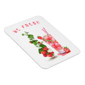 Magnet Flexible Jus de fraise frais Boisson Cool - Fruits d'été (Côté Droit)