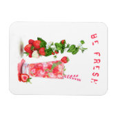 Magnet Flexible Jus de fraise frais Boisson Cool - Fruits d'été (Horizontal)