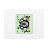 Magnet Flexible Jusqu'À La Mort Nous Part, Crâne Avec Fleurs Class (Horizontal)