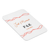 Magnet Flexible Juste marié ajouter nom de couple date rouge vinta (Côté Droit)