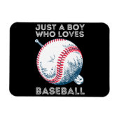 Magnet Flexible Juste un garçon qui aime baseball Batter baseball  (Horizontal)