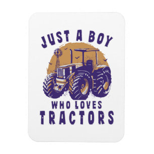 Magnet Flexible Juste un garçon qui aime les tracteurs de ferme ca