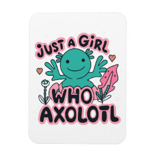 Magnet Flexible juste une fille qui aime Axolotl