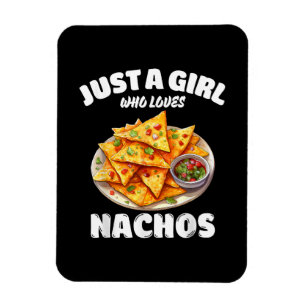 Magnet Flexible Juste une fille qui aime les nachos drôle amateur