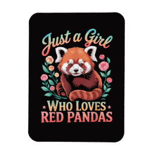 Magnet Flexible Juste Une Fille Qui Aime Les Pandas Rouges
