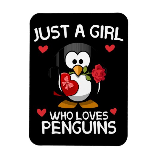 Magnet Flexible Juste une fille qui aime les pingouins (Vertical)
