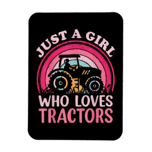 Magnet Flexible Juste une fille qui aime les tracteurs