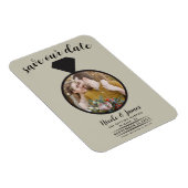 Magnet Flexible Kaki Beige Mariage Ring Photo Enregistrer la date (Côté Droit)
