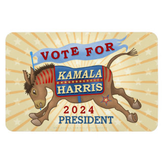 Magnet Flexible Kamala Harris Président 2024 Démocrate Donkey