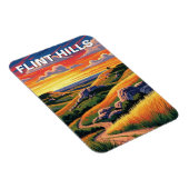 Magnet Flexible Kansas Flint Hills Travel Souvenir (Côté Droit)