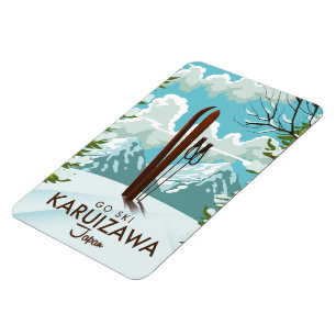 Magnet Flexible Karuizawa Japon poster Voyage de ski