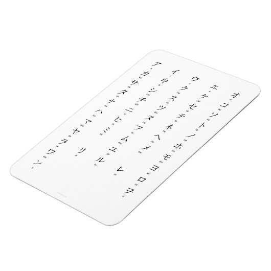 Magnet Flexible Katakana With Romaji Learn Japanese Characters (Côté Gauche)