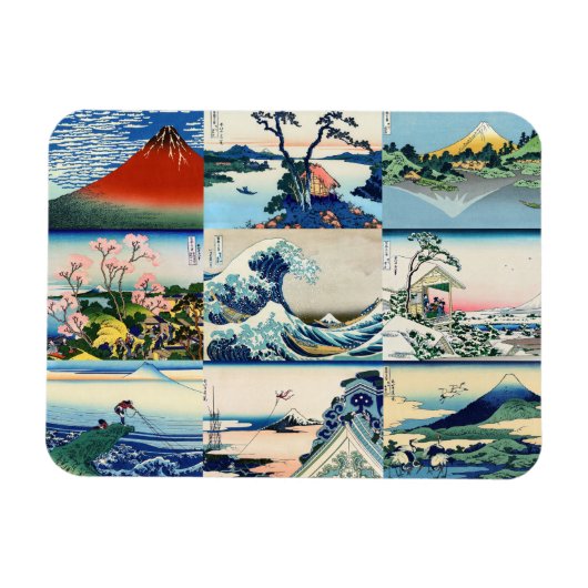 Magnet Flexible Katsushika Hokusai - 36 Vues de la sélection du Mo (Horizontal)