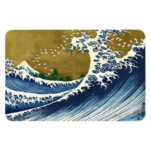Magnet Flexible Katsushika Hokusai - Grande vague colorée (Horizontal)