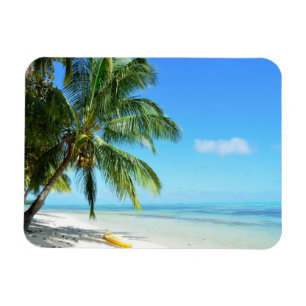 Magnet Flexible Kayak jaune sur une plage magnétique rectangulaire