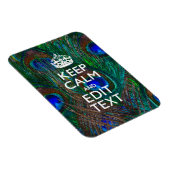 Magnet Flexible Keep Calm and Your Text on Peacock Feathers (Côté Droit)