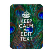 Magnet Flexible Keep Calm and Your Text on Peacock Feathers (Vertical)