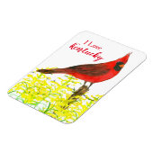 Magnet Flexible Kentucky Tourist Souvenir Cardinal State Bird (Côté Gauche)