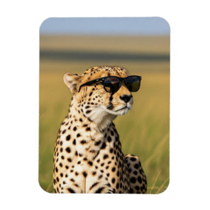 Magnet Flexible Kenya Masai Mara Cheetah avec lunettes de soleil