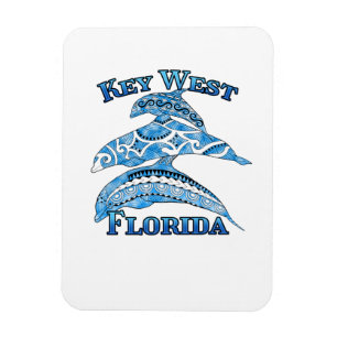 Magnet Flexible Key West Florida Vacances Dauphins Tribaux