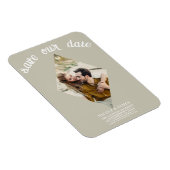 Magnet Flexible Khaki Beige Diamond Photo Wedding Save Date (Côté Droit)