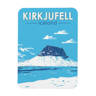 Magnet Flexible Kirkjufell Islande Travel Art Vintage
