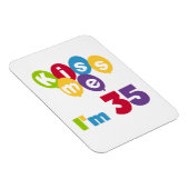 Magnet Flexible Kiss Me I'm 35 Anniversaire T-shirts et GIfts (Côté Droit)