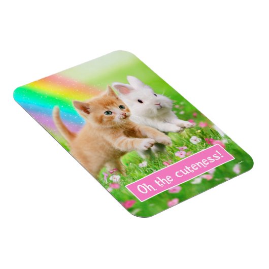 Magnet Flexible Kitten & Bunny avec arc-en-ciel (Côté Droit)