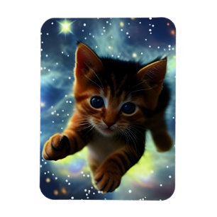 Magnet Flexible Kitten Courant Dans L'Espace
