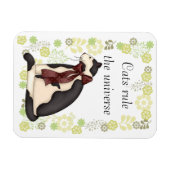 Magnet Flexible Kitty Chat avec Fleurs Photo (Horizontal)