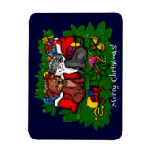 Magnet Flexible Kitty et chiot, Happy XMas (Vertical)