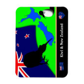 Magnet Flexible Kiwi Bird, Drapeau & Carte de la Nouvelle-Zélande (Vertical)