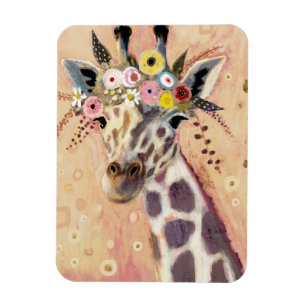 Magnet Flexible Klimt Giraffe   Orné De Fleurs