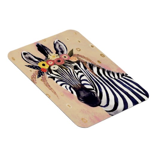 Magnet Flexible Klimt Zebra | Orné De Fleurs (Côté Droit)