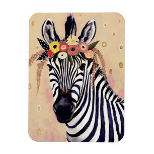 Magnet Flexible Klimt Zebra   Orné De Fleurs