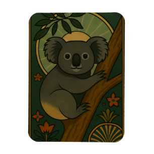 Magnet Flexible Koala ornemental en Mandala botanique