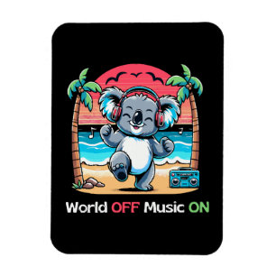 Magnet Flexible Koala Vibing sur la plage