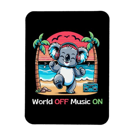 Magnet Flexible Koala vibre sur la plage (Vertical)