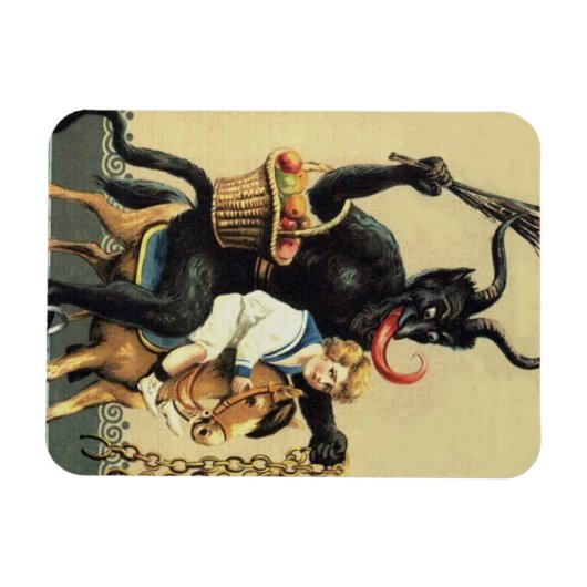 Magnet Flexible Krampus Cheval Rocse Démon Noël Noël Noël Noël Noë (Horizontal)