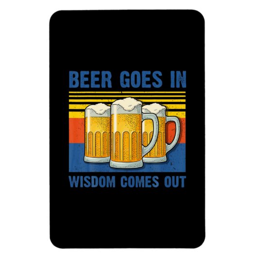 Magnet Flexible La bière entre, la sagesse sort Anniversaire Vinta (Vertical)