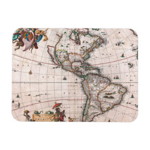 Magnet Flexible La carte Visscher du Nouveau Monde