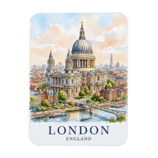 Magnet Flexible La cathédrale Saint-Paul de Londres - Aquarelle -
