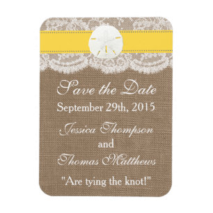 Magnet Flexible La collection de mariages de plage de sable jaune 