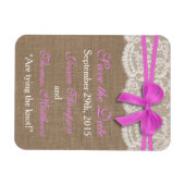 Magnet Flexible La collection de Mariages Rustic Pink Bow (Horizontal)