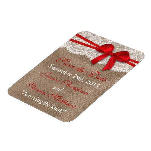 Magnet Flexible La collection de Mariages Rustic Red Bow (Côté Gauche)